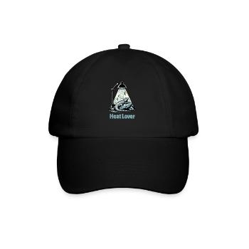 Heat Lover – Gemütliches Design Für Reptilien - Baseballkappe - Schwarz/Schwarz - Vorne