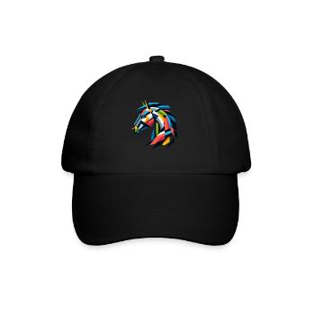 Abstract horse horse - Baseball Cap - black/black - Front
