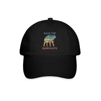 Éléphant amant Animal Design - Casquette classique - noir/noir - Devant