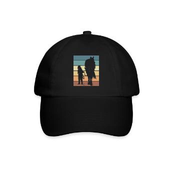 Horse Fan Horse Racing Equestrian Design - Baseball Cap - black/black - Front