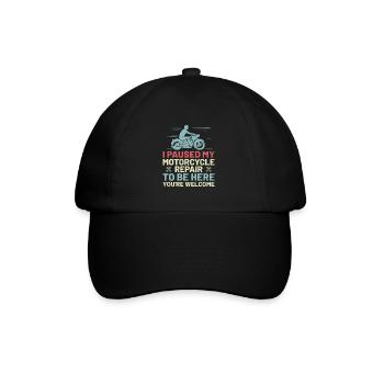 Ich habe meine Motorradreparatur pausiert, um hier zu sein, du bist wir - Baseballkappe - Schwarz/Schwarz - Vorne