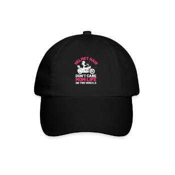 Helm Haare Kümmern Sie sich nicht um das Leben der Mutter auf zwei Rädern - Baseballkappe - Schwarz/Schwarz - Vorne