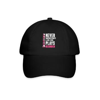 Ne sous-estimez jamais une fille qui joue de la flûte à bec Musi - Casquette classique - noir/noir - Devant