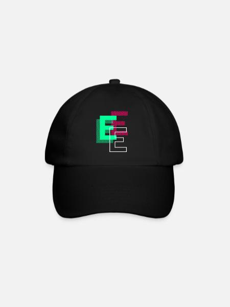 Anfangsbuchstabe E Design Geschenk - Baseballkappe - Schwarz/Schwarz
