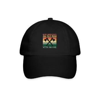 Unterschätze niemals einen alten Mann mit einer Axt - Baseballkappe - Schwarz/Schwarz - Vorne