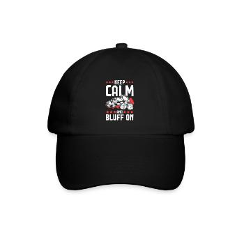 Keep Calm Poker Spruch Spiel - Baseballkappe - Schwarz/Schwarz - Vorne