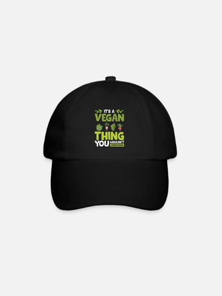 Vegan Veganer - Baseballkappe - Schwarz/Schwarz