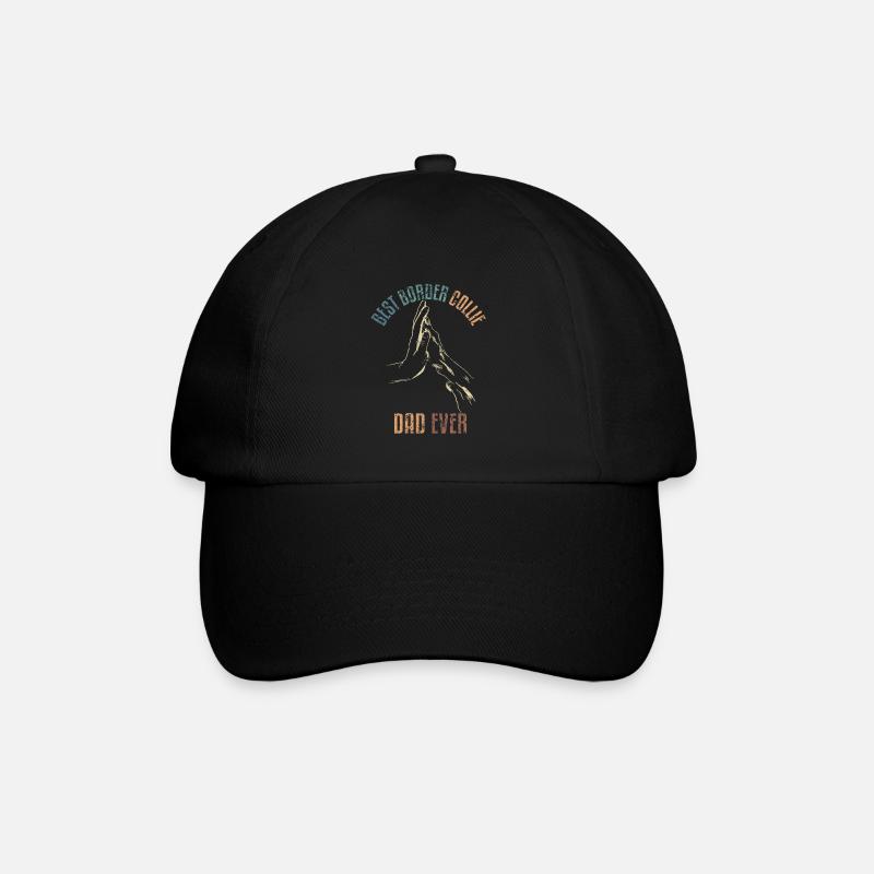 Border Collie Papa Vater Dad - Baseballkappe - Schwarz/Schwarz