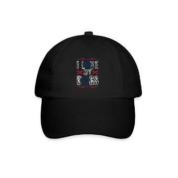 I Love my Dogs - Baseballkappe - Schwarz/Schwarz - Vorne