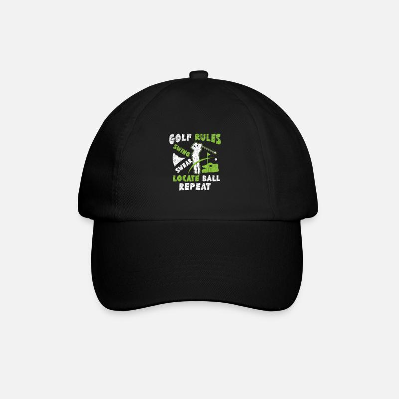 Golf Golfer Golfschläger Golfball Golfplatz - Baseballkappe - Schwarz/Schwarz