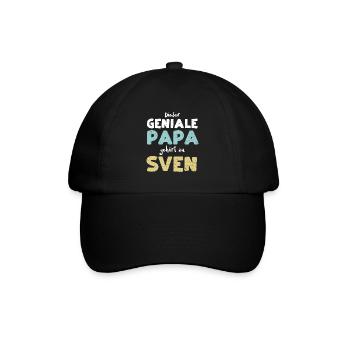 Dieser Geniale Papa Gehört Zu Sven - Baseballkappe - Schwarz/Schwarz - Vorne