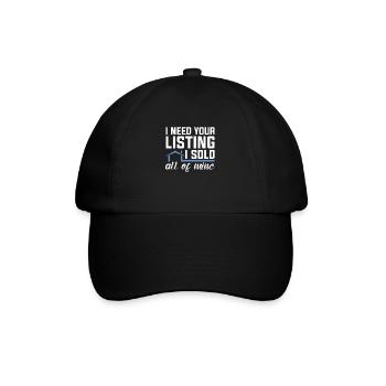 J’ai besoin de vos entrées pour l’agent immobilier - Casquette classique - noir/noir - Devant