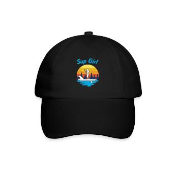 Sup Girl Stand Up Paddleboarding Water Sport - Baseballkappe - Schwarz/Schwarz - Vorne