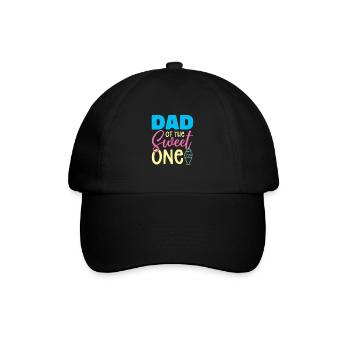 Papa Des Süßen Eisliebhabers Papa Papa - Baseballkappe - Schwarz/Schwarz - Vorne