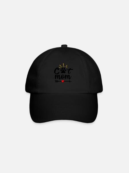 Cat mom - Baseball Cap - black/black