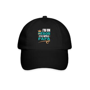 J'ai un héros et je l'appelle papa t-shirt - Casquette classique - noir/noir - Devant