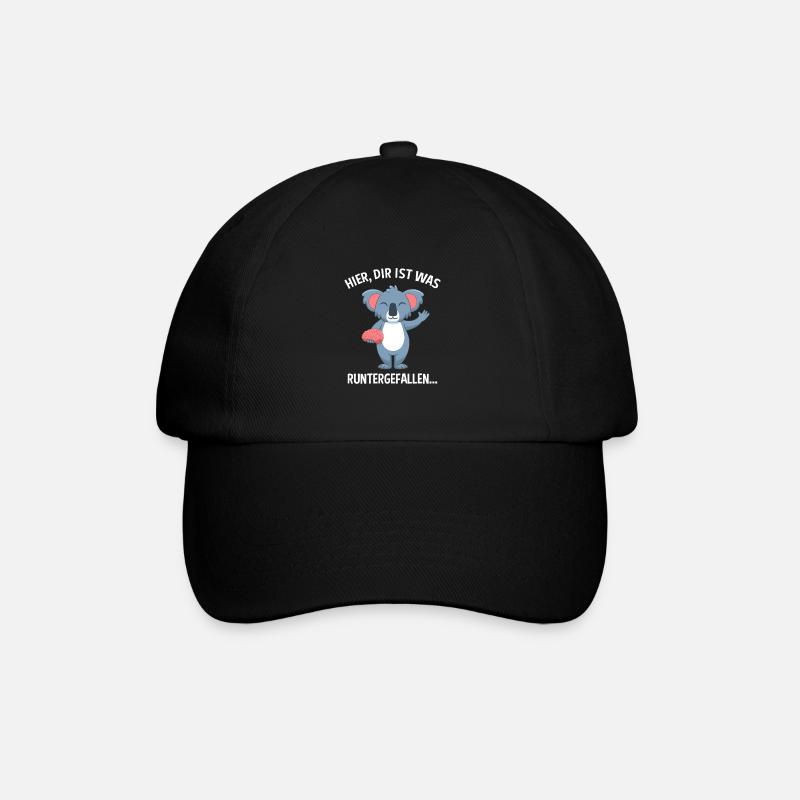 Hier Dir Ist Was Runtergefallen Koala Gehirn Hirn - Baseballkappe - Schwarz/Schwarz