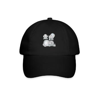 Elephant Family Mama Baby T-Shirt - Baseball Cap - black/black - Front