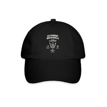 Der Alte Lappen, Schonend Behandeln 35. Geburtstag - Baseballkappe - Schwarz/Schwarz - Vorne