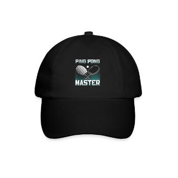 Ping Pong Master / Tischtennis Sport Design - Baseballkappe - Schwarz/Schwarz - Vorne