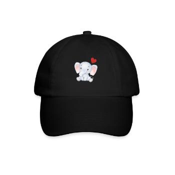 Éléphant Bébé Nourrisson Coeur Enfants T-shirt - Casquette classique - noir/noir - Devant
