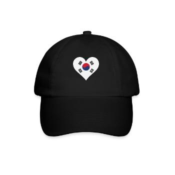 Ich Liebe Südkorea - Baseballkappe - Schwarz/Schwarz - Vorne