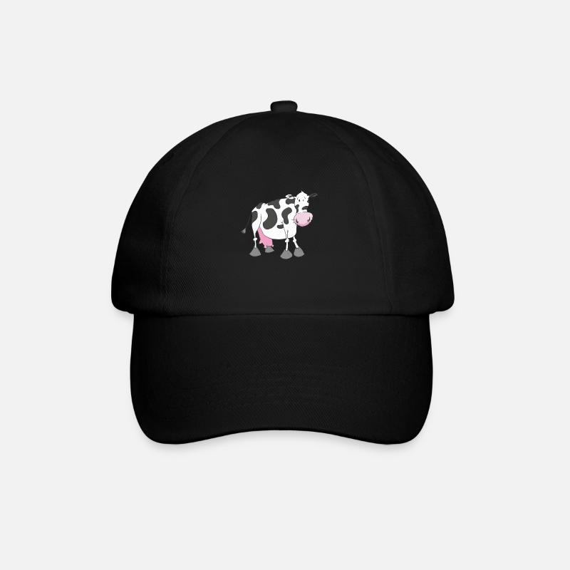 cow - Baseball Cap - black/black