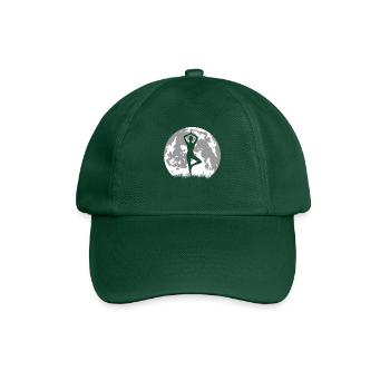 yoga in front of the moon 01 - meditation - Baseball Cap - bottle green - Front