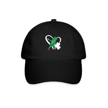 Dabbing St. Patty Cloverleaf Hat Heart - Baseball Cap - black/black - Front