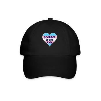 Protect Trans Kids - LGBTQIA+ trans pride flag - Baseball Cap - black/black - Front