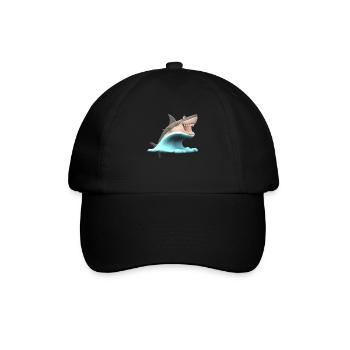 Shark Wave Water Ocean Sea - Casquette classique - noir/noir - Devant