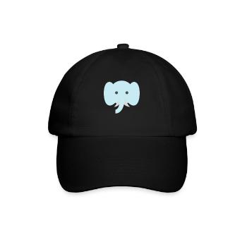 Eléphant doucement dessiné - Casquette classique - noir/noir - Devant