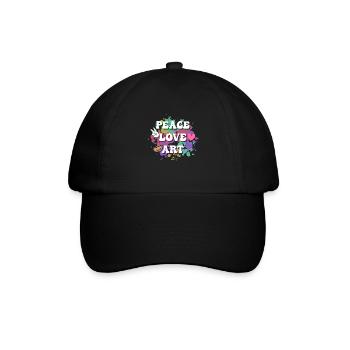 Peace Love Art Education Art Teacher - Baseballkappe - Schwarz/Schwarz - Vorne