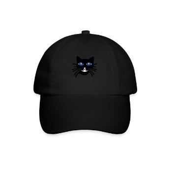 Katze cartoon (Farben personalisierbar) - Baseballkappe - Schwarz/Schwarz - Vorne
