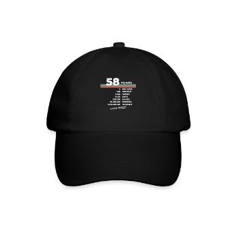 58th Birthday Vintage 58 Years Old Retro 696 - Baseball Cap - black/black - Front