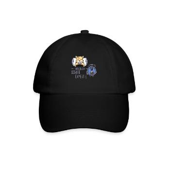 Wecker Getriebe Uhrzeit Katze Bett schlafen müde - Baseballkappe - Schwarz/Schwarz - Vorne