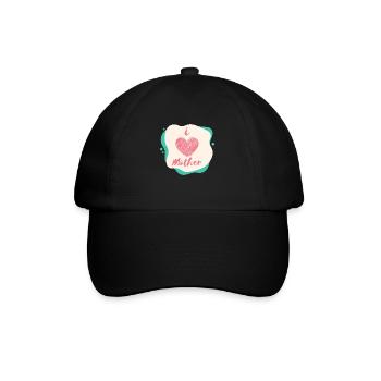 I love mother - Baseballkappe - Schwarz/Schwarz - Vorne