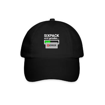 Bierbauch statt Sixpack für Computer Freaks Humor - Baseballkappe - Schwarz/Schwarz - Vorne