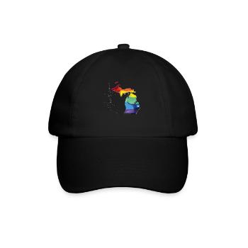 Michigan (United States) | Real Flag | LGBTQIA+ Script - Baseball Cap - black/black - Front