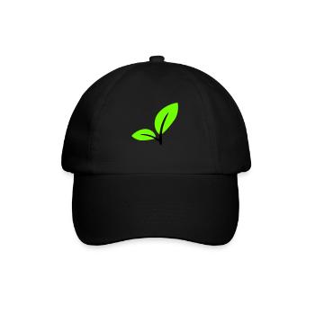 2 Green Beautiful Leaves Eco Spring Summer Nature - Baseball Cap - black/black - Front
