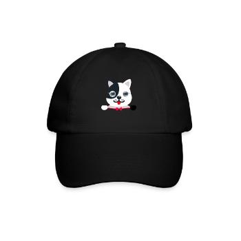 Chat élégant et festif avec un papillon festif rouge - Casquette classique - noir/noir - Devant