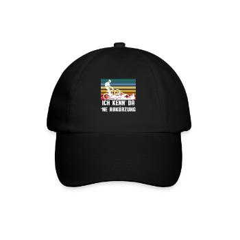 Ich kenn da ne Abkürzung - Baseballkappe - Schwarz/Schwarz - Vorne
