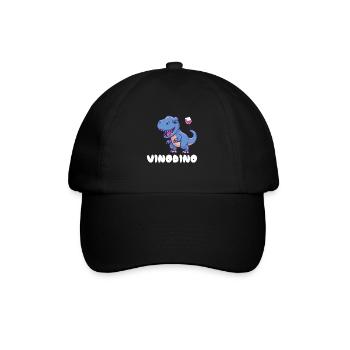 Vinodino Wein Geschenk Vinosaurier Party Alkohol - Baseballkappe - Schwarz/Schwarz - Vorne