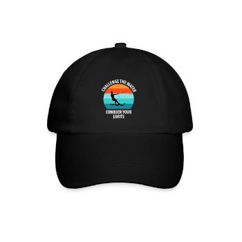 Wasserskier Wasserski Wasserskifahrer - Baseballkappe - Schwarz/Schwarz - Vorne