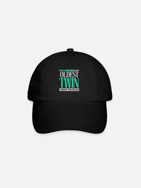 Ich bin der älteste Zwilling Ich mache die Regeln lustig Geschwister - Baseballkappe - Schwarz/Schwarz