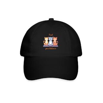 Trouvez votre équilibre « Yoga Cats » - Casquette classique - noir/noir - Devant