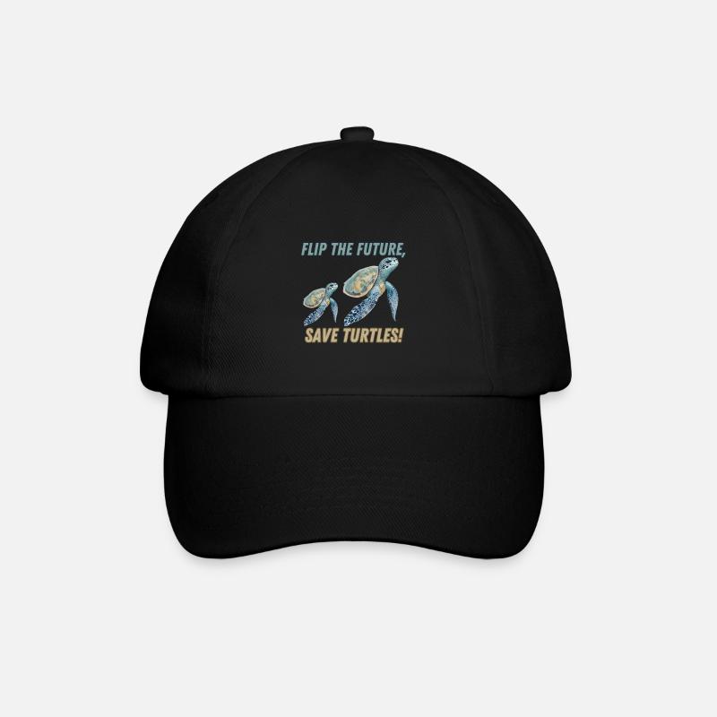 flip the future, save turtles! - Casquette classique - noir/noir