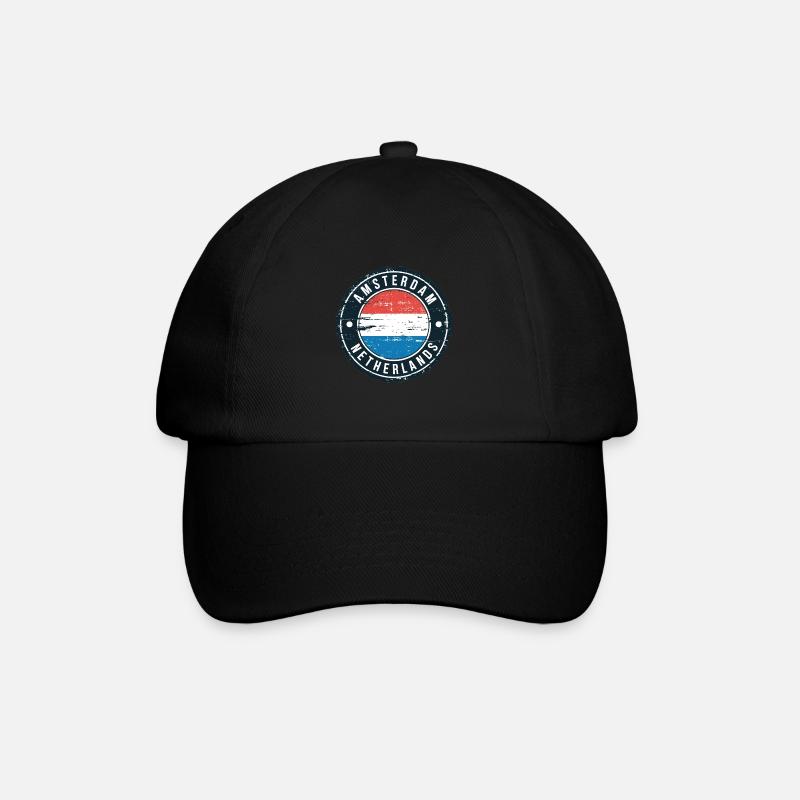 Amsterdam, Pays-Bas - Casquette classique - noir/noir