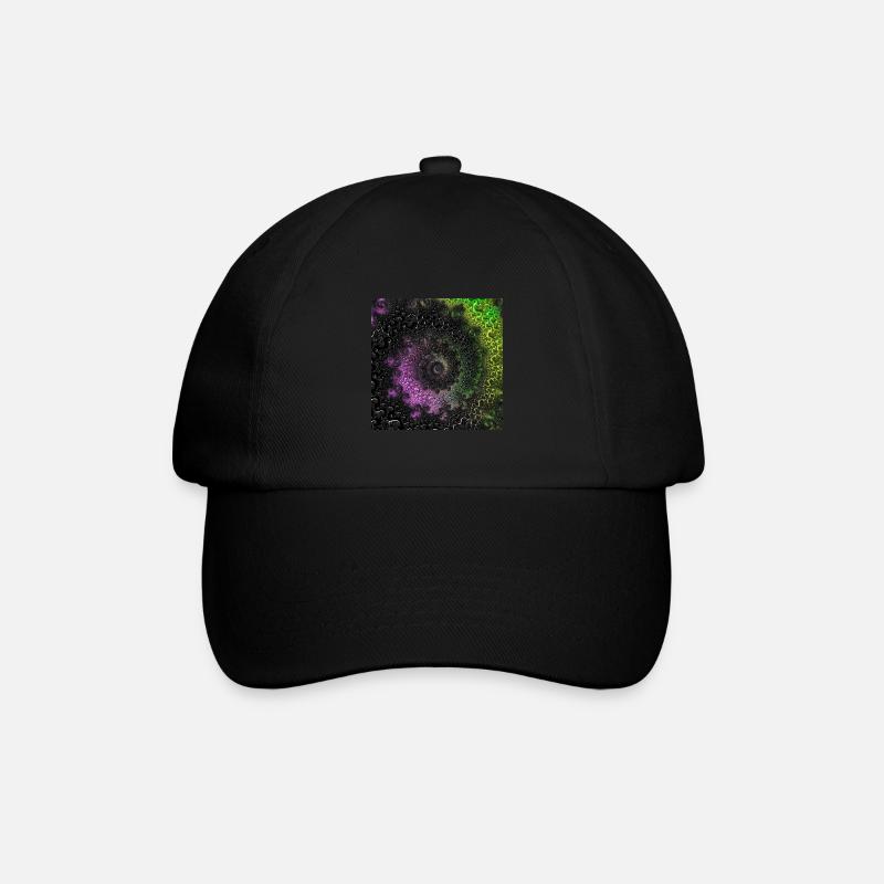 Fraktal #65_2 Mandelbrotmenge - Baseballkappe - Schwarz/Schwarz