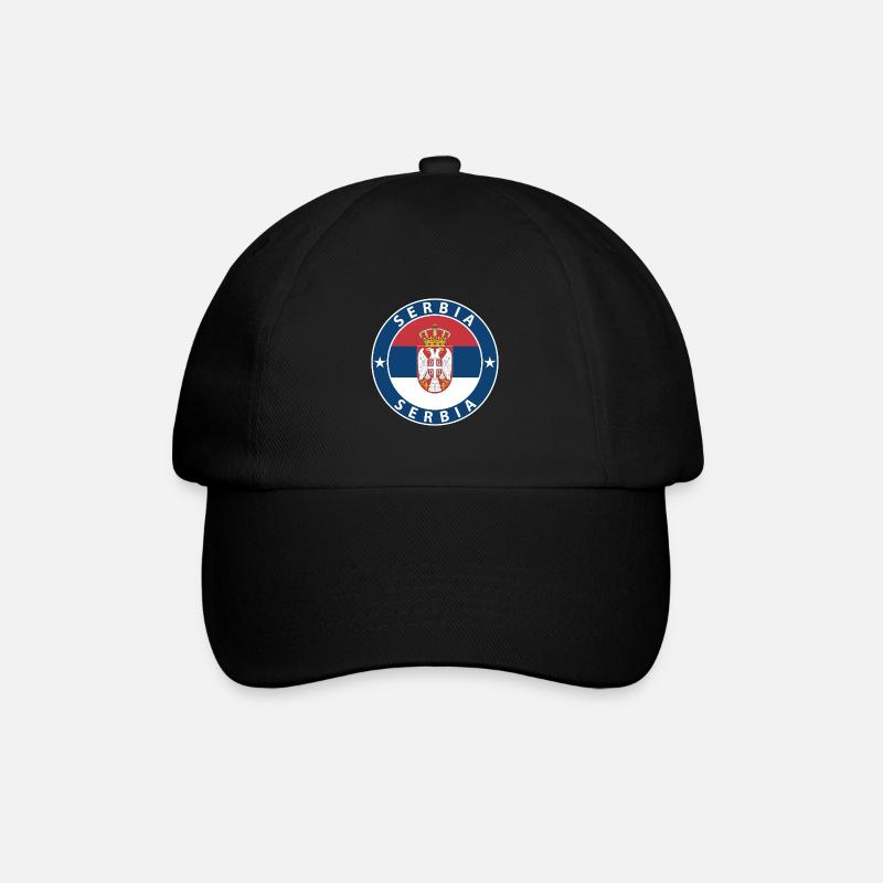 Serbia - Baseballkappe - Schwarz/Schwarz